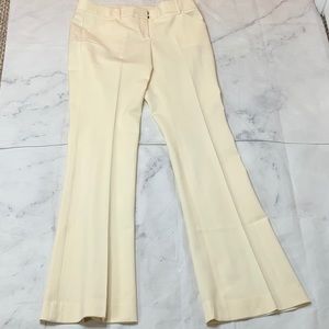 THEORY cream mid rise pant suit bottoms